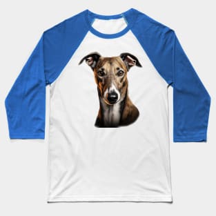 Greyhound Dog Portrait Baseball T-Shirt